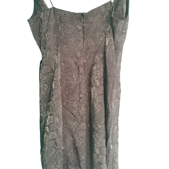 Topshop Snake Print Sparkle Ladies Mini Dress LBD Size 10 - Picture 8 of 12